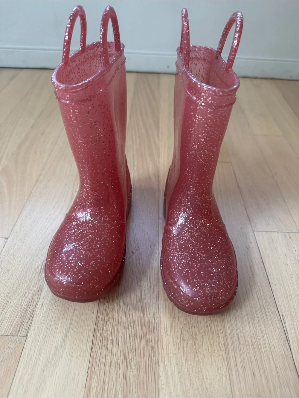 5/$30 Girls' Glitter Pull-On Rain Boots in Rose